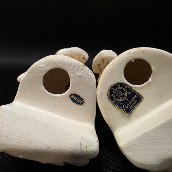 Vintage Kissing Angels on Bench Commodore Japan Porcelain Shelf Sitters - Picture 5 of 8